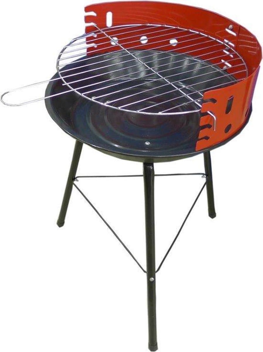 Barbecue - Houtskool Barbecue - Inclusief verwijderbare Aslade - Barbecues - Ø 38 cm - Houtskoolbarbecue - Fancylifestyle - met windschild - BBQ - vlees en vis - compact — afbeelding 1
