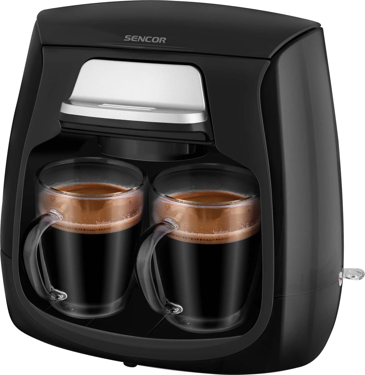 Sencor SCE 2100BK koffiezetapparaat - inclusief twee dubbelwandige koffieglazen - filterkoffie - 0,3 liter - zwart — afbeelding 1