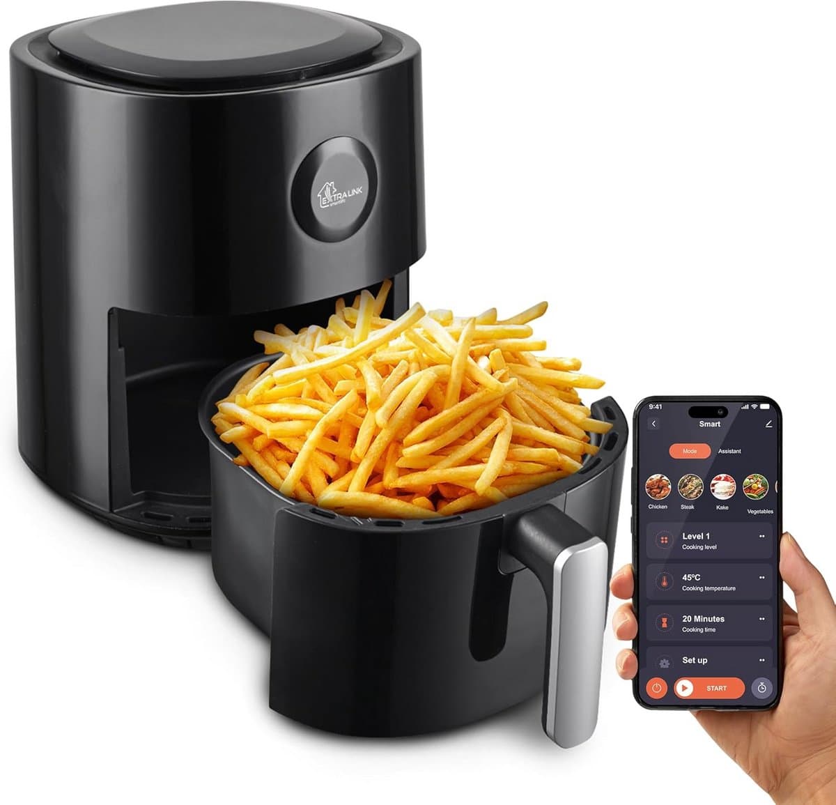 Slimme Heteluchtfriteuse met LED Touchscreen en App Bediening 4L — afbeelding 1