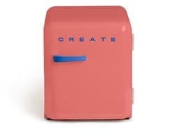 CREATE - Koelkast in retrostijl - Terracotta - Handvat Kobaltblauw - FRIDGE RETRO 48L