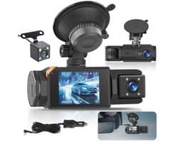 Dash Cam 1080P met 3 Kanalen, WiFi en Nachtzicht - Volledige HD Autobewakingscamera