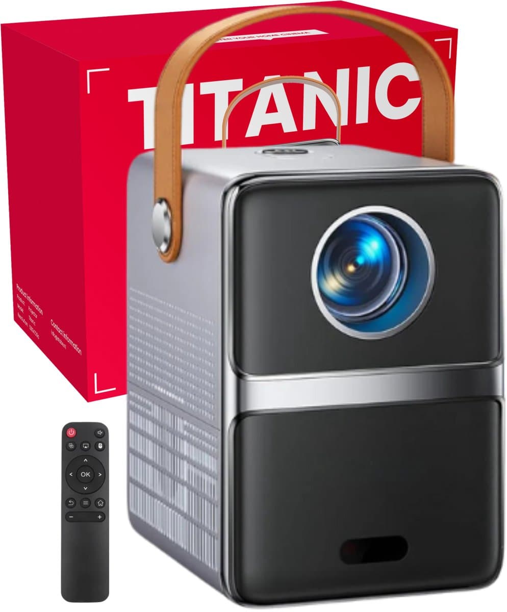 STOBE® TITANIC draagbare mini beamer - eenvoudig mee te nemen - Projector voor films te kijken - mini projector - HDMI - AUX - USB - 4K beamer support — afbeelding 1