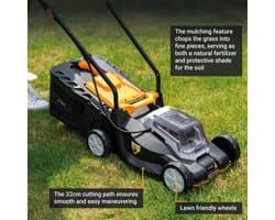 Batavia 18V Accu Grasmaaier 32cm Incl. 2.0Ah Accu & Lader
