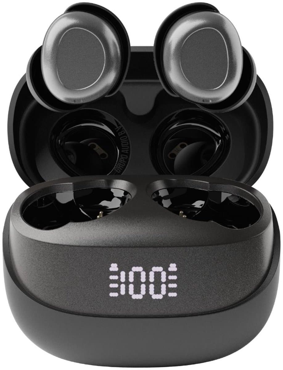 pocobob® Z draadloze oortjes - Black Deep Grey - bluetooth oordopjes - kleine oordopjes - in ear oortjes - met microfoon - ook voor slapen - Met pocobob APP voor je smartphone — afbeelding 1