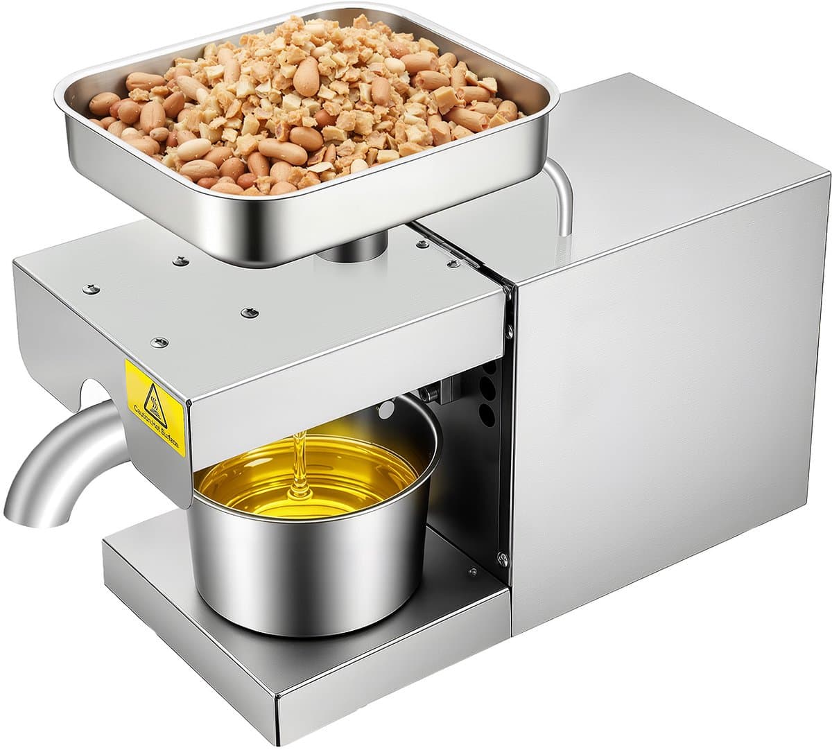 Oliepers Elektrische Olieverdeler RVS Oliepersmachine Voor Thuis Pinda'S Sojabonen Koolzaad Sesamzaad 600W 220V — afbeelding 1