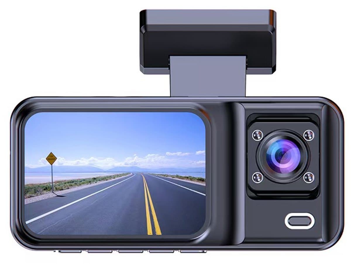 Autocamera (DVR) - Inbouw-DVR - Dubbele camera's voor en binnen in de auto - Full HD - 120° groothoek - Loopopname - Zwaartekrachtsensor (met 32GB geheugenkaart) — afbeelding 1