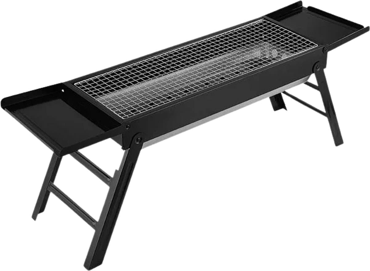 Benelux Select Draagbare Bbq – Opvouwbare Bbq – Meeneem Bbq – Inklapbaar - Zijtafels En Draagriem – Grill oppervlakte 56 x 23 cm — afbeelding 1