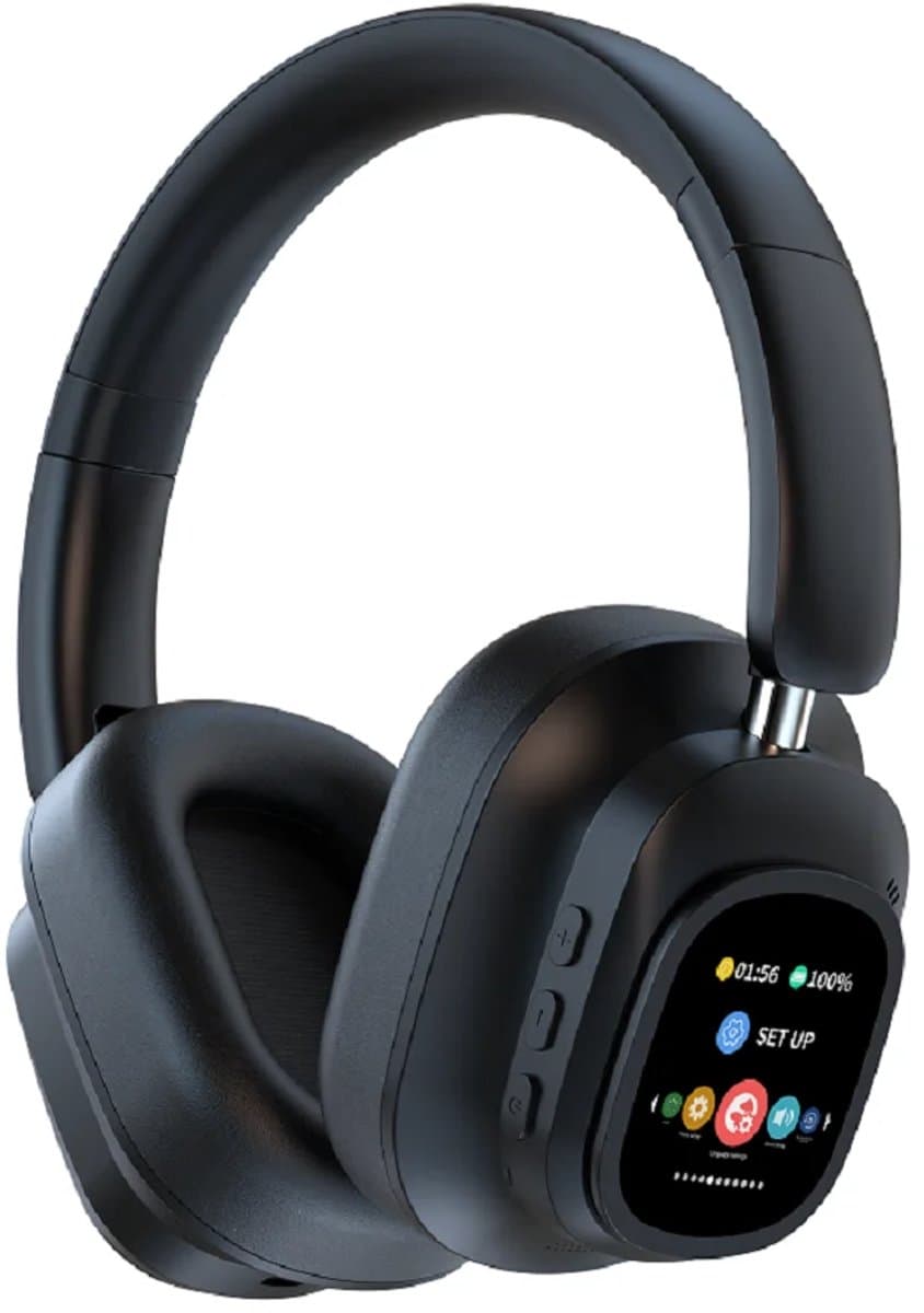 LifePods Smart draadloze over-ear koptelefoon met touchscreen, Bluetooth 5.3, Hybrid ANC noise cancelling, app-bediening, microfoon, USB-C, 3,5 mm AUX, opvouwbaar design, hoofdtelefoon voor muziek, reizen, werk en bellen — afbeelding 1