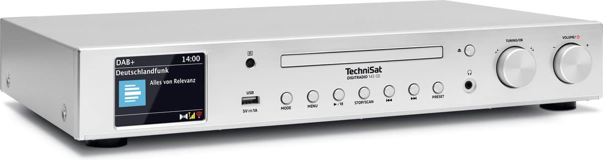 TechniSat DIGITRADIO 143 CD (V3) - HiFi-tuner, internetradio (DAB+, FM, Wi-Fi audio-streaming functie, Bluetooth, Spotify Connect, CD-speler, app-bediening, afstandsbediening — afbeelding 1