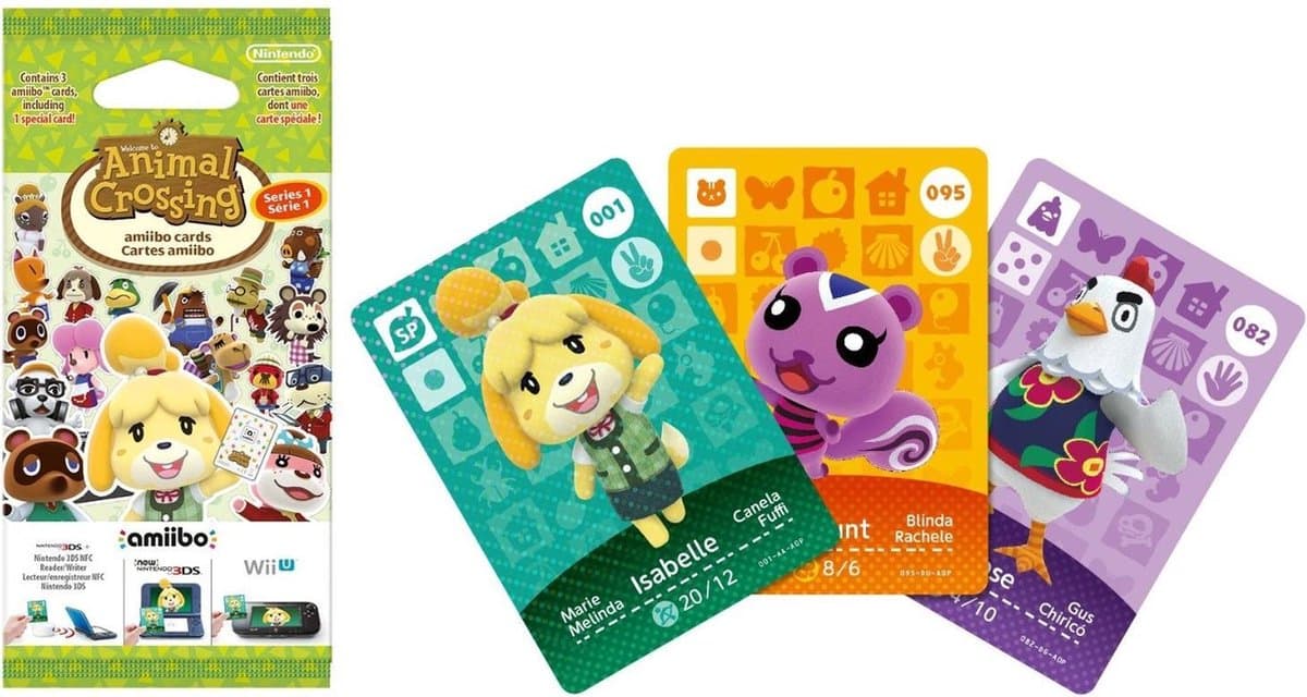 Nintendo amiibo Animal Crossing Happy Home Designer 3 Card Pack - Wii U + NEW 3DS — afbeelding 1