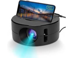 Mini Beamer - Schermresolutie van 1920x1080 - Projector - Mini Projector - HDMI - USB - Zwart - Smartphone - Draagbaar - Ingebouwde speaker