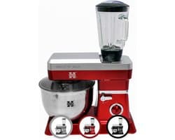 Herzberg Keukenmachine 1200W (max 1800W), 6,5 L-Zwart