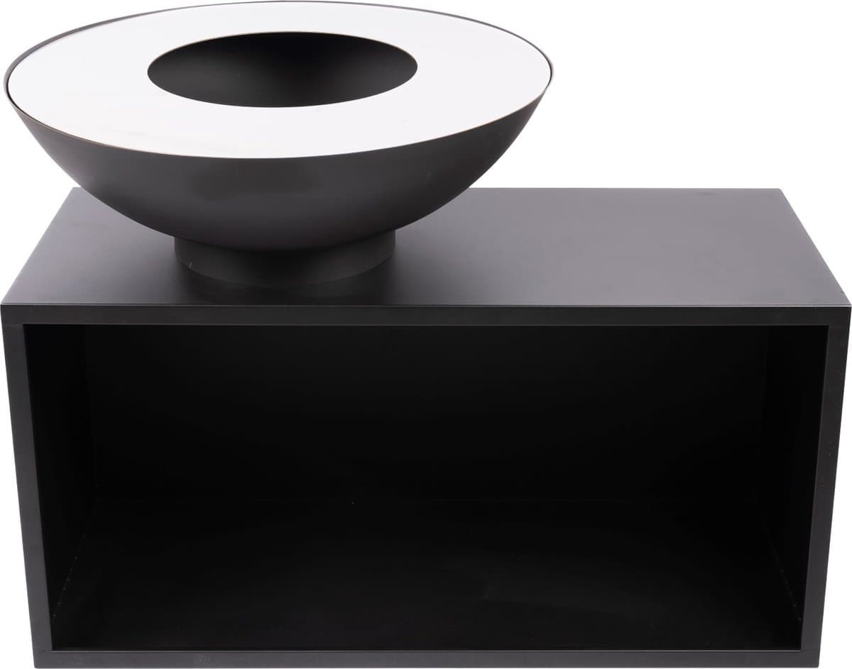 RedFire – Onyx – barbecue - BBQ - Zwart – Vuurschaal BBQ - Vuurkorf - Vuurschaal 80 cm – houtopslag – Grillschaal - Plancha ring – Terrasverwarming - Sfeerhaard — afbeelding 1