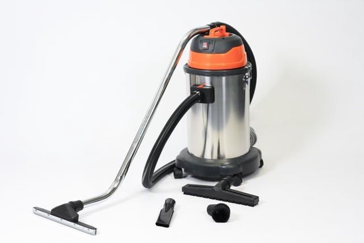 Stof en waterzuiger 1200 watt 30 liter - RVS — afbeelding 1