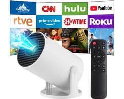 Beamer Draagbare Mini - 1280 x 720 Resolutie - 130 Inch Scherm - DLP - Android 14 Smart Projector
