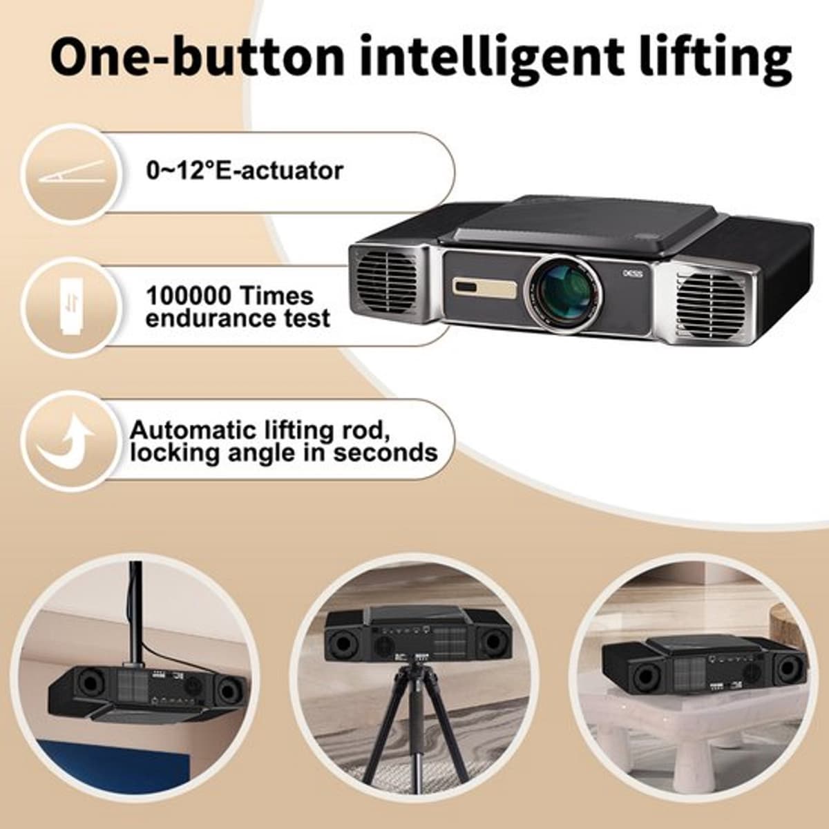 Beamer 2600 ANSI Lumen - Full HD 1920x1080 Resolutie - 200W LED - Android 9.0 Smart Projector - LCD Scherm - Voor Home Theater En Zakelijk Gebruik — afbeelding 1