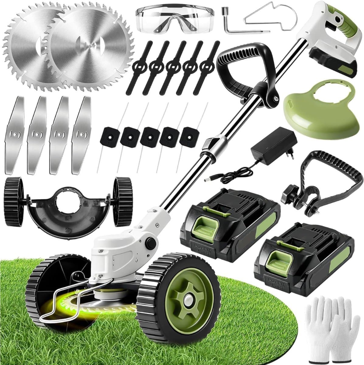 CRLYN® Grasmaaier Elektrisch - Grastrimmers met Accu - Groen — afbeelding 1