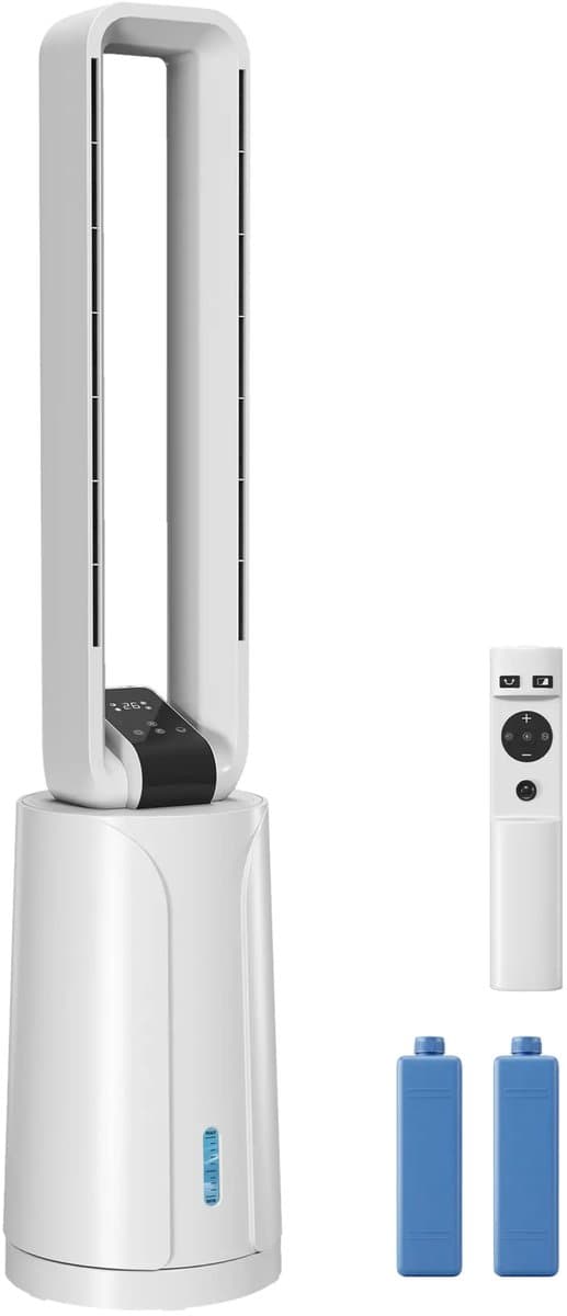 NordHaus Verdampingsluchtkoeler - Torenventilator - Luchtbevochtiger - 3-in-1 koeling - 109,5 cm hoog voor 30 m², wit — afbeelding 1