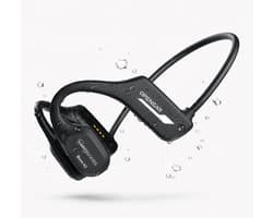 Variogoods Zwemkoptelefoon - Bone Conduction Headphone met MP3 Speler - Bluetooth - IP68 Waterdicht - Open Ear Sport Oortjes - Draadloze Sportkoptelefoon - 6 Uur Batterij - Waterdichte Hardloop Oordopjes - Zwemmen, Hardlopen & Fietsen - Zwart