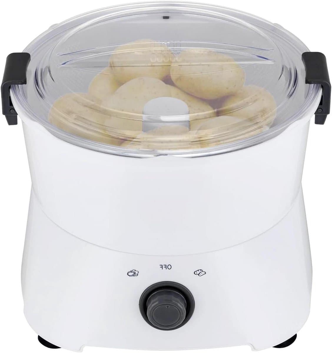 Elektrische Aardappelschilmachine - Groenteschiller Keukenmachine - Snel Groenten Schillen - Robuust Roestvrij Staal - 0.8 kg Capaciteit - Wit — afbeelding 1