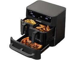 Luchtfriteuse 132L - Heteluchtfriteuse Airfryer - Gezond Koken - Tri-zone Technologie - 136 Liter - Zwart