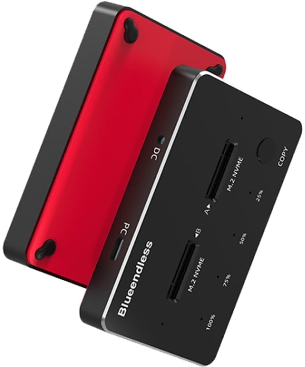 M.2 Dubbele schijf Mobiele harde schijf Base SATA / NVME Solid State Hard Disk Box, Kleur: M.2 NVME (zwart + rood) — afbeelding 1