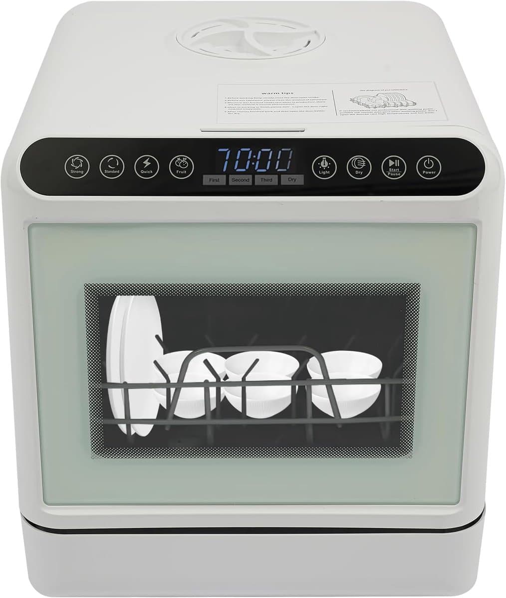 Compacte Vaatwasser - Mini Afwasmachine - Aanrecht Gebruik - Zonder Wateraansluiting - Voor 4-6 Personen - Wit — afbeelding 1