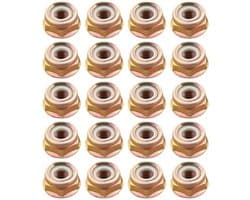 Moer 20 Stuks - Linkerhand Draad M10x1.25 - Vervangingen - Metaal - Slijtvast - Corrosiebestendig - Afmetingen 22x11 mm - Draadmoer