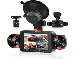 Auto Camera - Rijrecorder - Veilige Rit - 4 Camera's 360 Graden - 3 Inch Scherm - Zwart