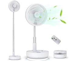 LNMsolutions® Ventilator Staand - Ventilator - Ventilator Staand Afstandsbediening - Wit - 23cm x 11cm x 23cm