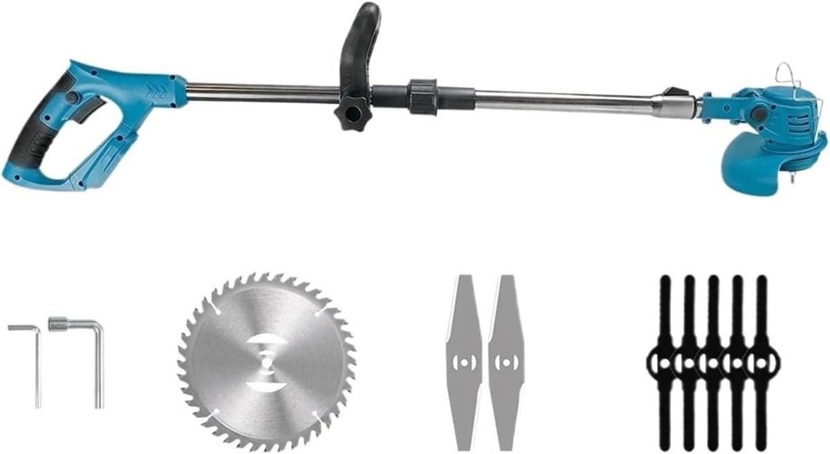 Elektrische Grasmaaier - Snoerloze Grastrimmer - Tuinonderhoud - Verstelbare Telescopische Stang - 100-135 cm - One Color — afbeelding 1