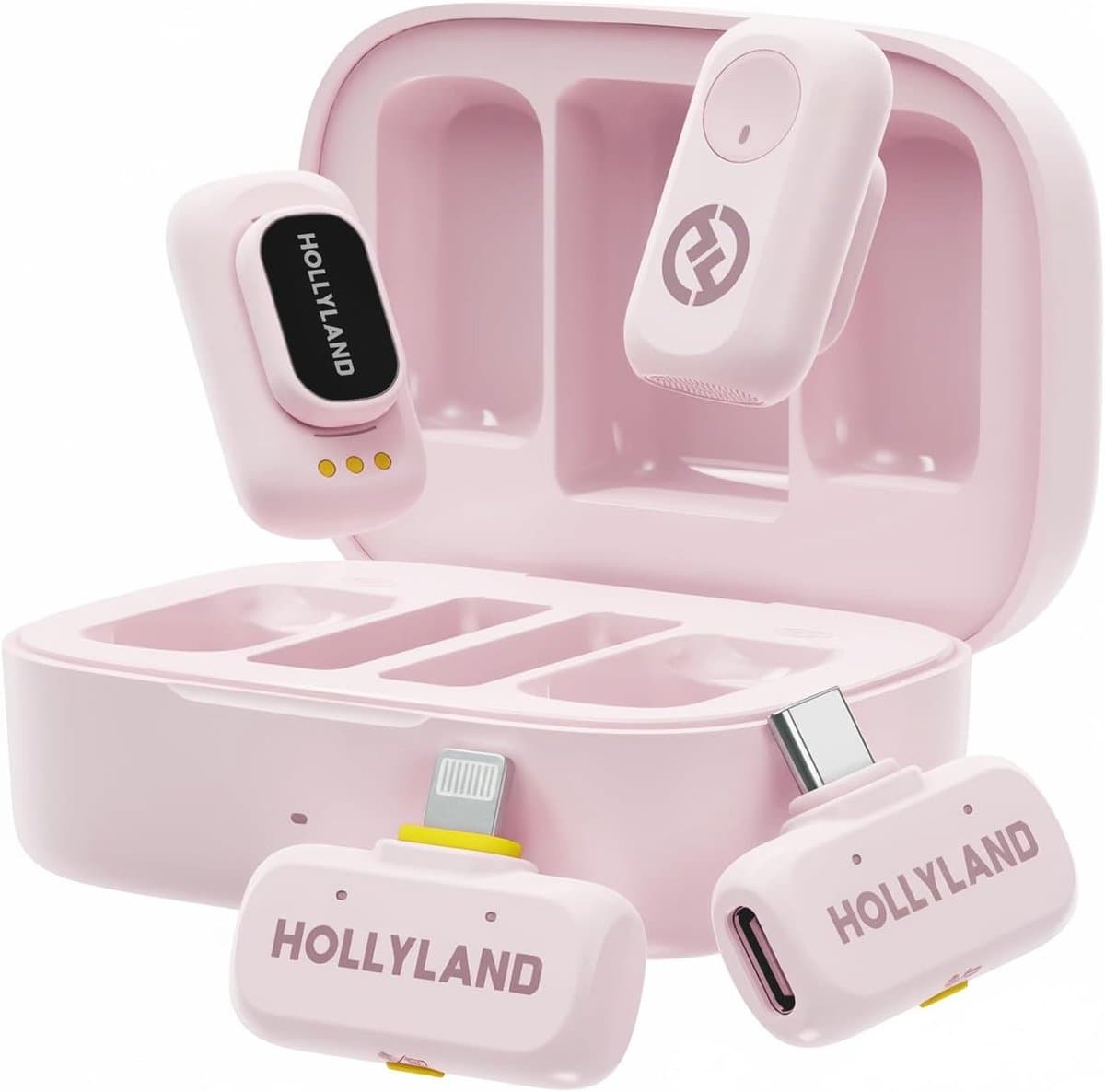 Hollyland-A1-Combo-Draadloze-Microfoon-Licht poeder-48kHz-24bit-High-Fidelity-3-niveau-Intelligente-Ruisonderdrukking — afbeelding 1