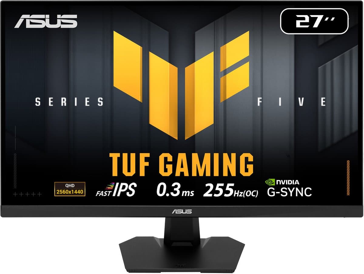 ASUS TUF Gaming VG27AQME5F - QHD Fast IPS Gaming Monitor - 255Hz - 0.3ms - Speakers - 27 Inch — afbeelding 1