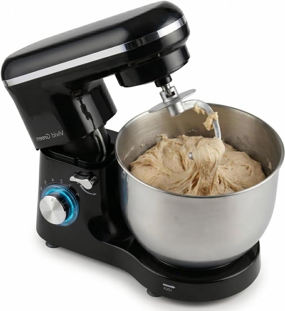 Keukenrobot - Mixer - Bakken en Koken - Krachtige 2000W Motor - 6.2L Kom - Zwart — afbeelding 1