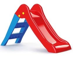 My First Garden Slide Medium voor Kinderen Voor Kinderen Vanaf 2 Jaar Blauwe Ladder en Rode Helling Opvouwbaar voor Binnen of Buiten Gebruik Peuter Klimmen Kids Slide Indoor Slide Kids Outdoor