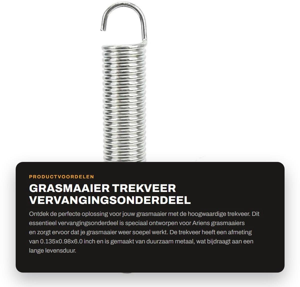 Dailygoods- Trekveer 08320300 - Metalen Trekveer - Vervanging voor Ariens/Gravely Grasmaaier - Duurzaam - 0.135x0.98x6.0 inch - Uitstekende prestaties - Grasmaaieronderdeel — afbeelding 1