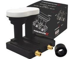 PremiumX Monoblock Twin LNB - 2 participants - 4K Full HD - with weather protection for satellite scale receiver - ShopVlot