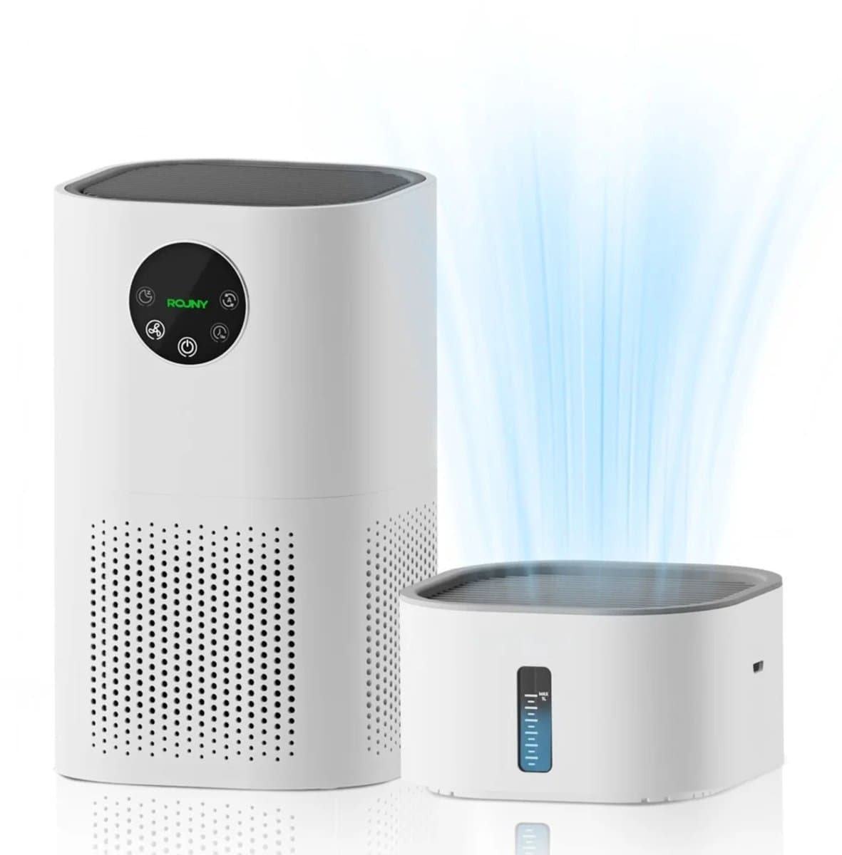 Hutjemutje - luchtreiniger - met luchtbevochtiger - air purifier - 2-In-1 - H13 Hepa Filter - ≤30 dB - dekking van 35-60 m² - voor allergieën en huisdieren haar - wit — afbeelding 1