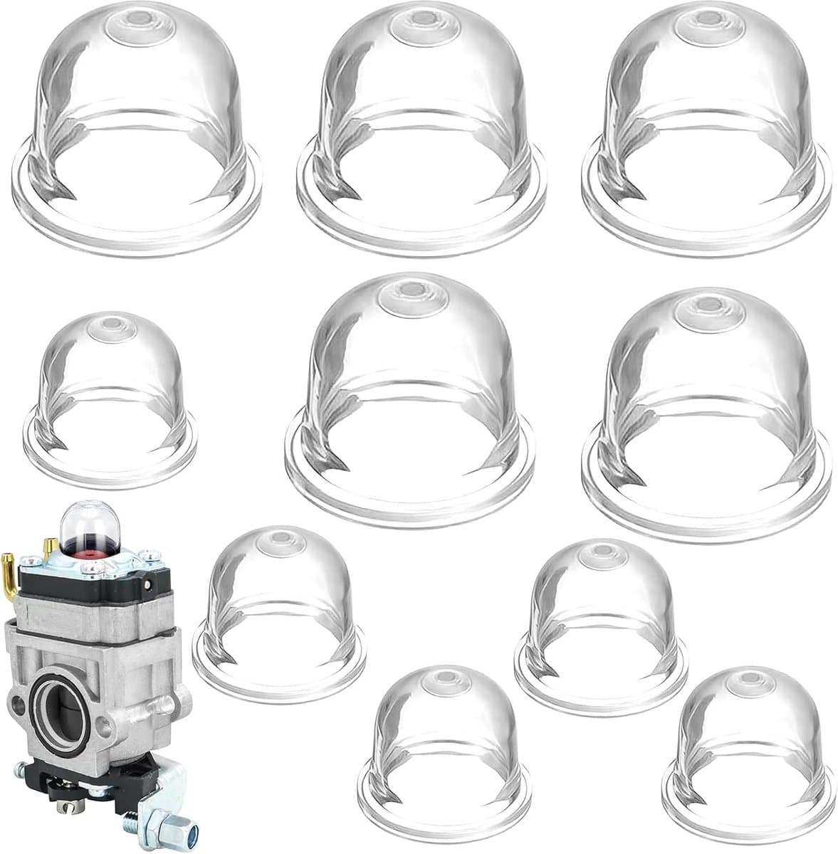 SnelShoppen - 10 Stuks Carburateur Eerste Gloeilamp Voor Grasmaaier & Bosmaaier, Starter Voor Benzine, Transparant, Hoogwaardige Accessoires, Geschikt — afbeelding 1