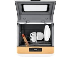 Mini Vaatwasser - Tafelmodel Vaatwasser - Keuken Gemak - 3 Wasprogramma's - 4-6 Couverts - Goud Wit