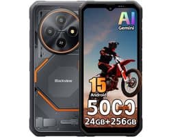 Blackview FORT 2 Robuuste smartphone - Gemini AI - 24 GB RAM - 256 GB ROM - 6,56 inch - Android 15 - IP68/IP69K Outdoor telefoon - GPS NFC - Zwart