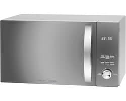 Magnetron Hetelucht Grill - Multifunctionele Oven - Snel Koken - 3-in-1 Functionaliteit - 23 Liter - Roestvrij Staal