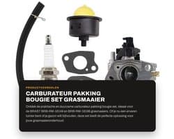 Dailygoods- Carburateur Set - 1x Carburateur - 3x Pakking - 1x Slang - 1x Pomp Primer - 1x Bougie - Grasmaaieronderdelen