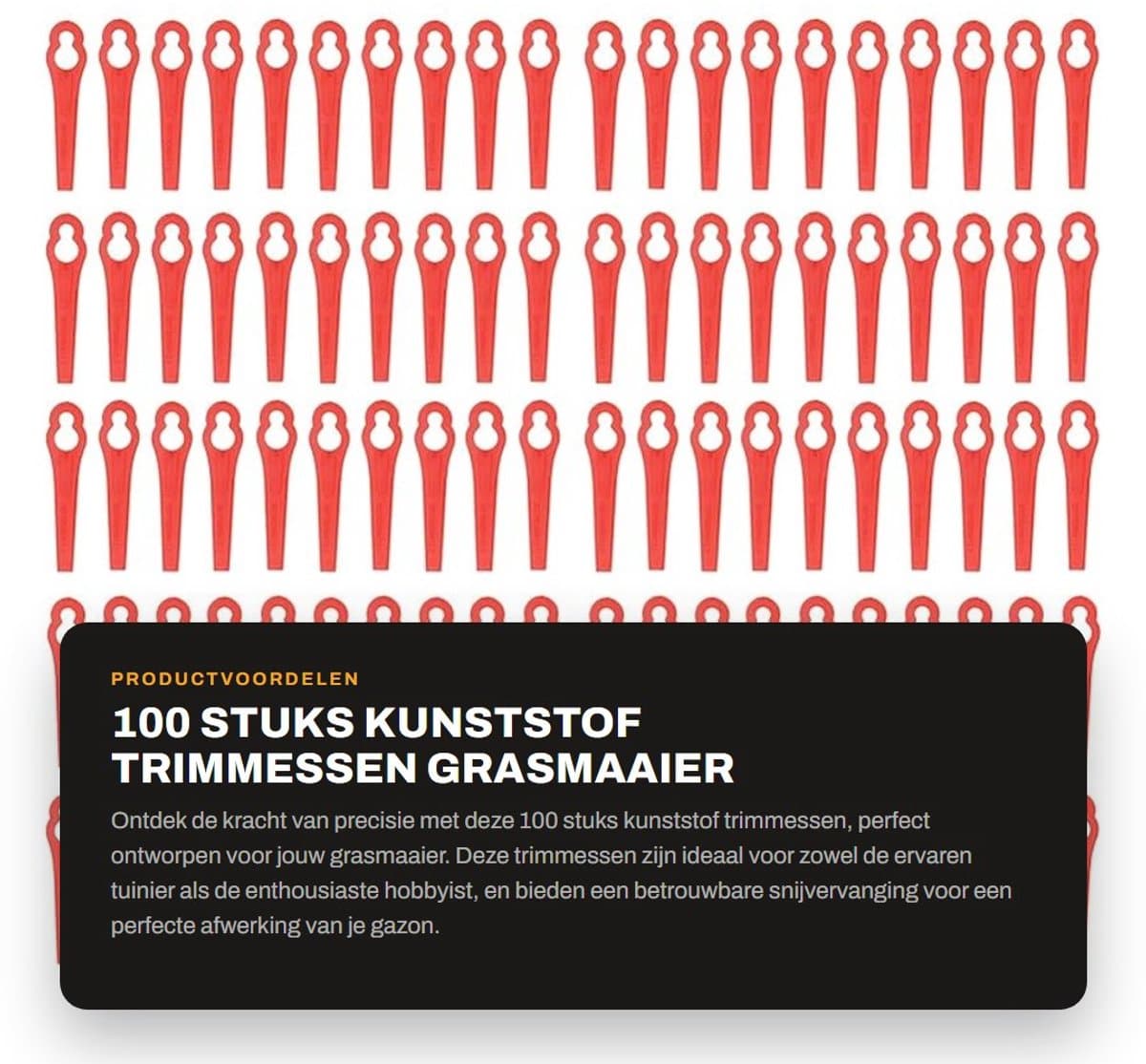 Dailygoods- Trimmessen 100 Stuks - Kunststof - Waterdicht - Nauwkeurig Trimmen - Lichtgewicht - Duurzaam en Slijtvast - Maaimes — afbeelding 1
