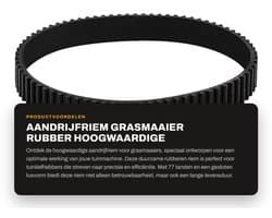 Dailygoods- Aandrijfriem Rubber - 77 Tanden - 3mm Tandhoogte - 10mm Breedte - 231mm Omtrek - Gesloten Lus - Compatibel met Black & Decker - Grasmaaier Riem