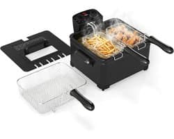 Elektrische Friteuse - Vetvrije Frituur - Thuis Frituren - Instelbare Thermostaat - 5 Liter - Zwart