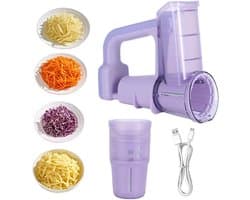 Elektrische Keukenmachine - Grofhakker Groente - Maaltijden Voorbereiden - Draadloos Eén Hand Bediening - Compact Ontwerp - Zwart