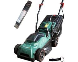 Accu Grasmaaier - Elektrische Grasmaaier - Gazon Onderhoud - Inclusief Duimstok - 33 cm Snijbreedte - Groen