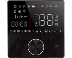 Slimme Thermostaatknop - Digitale Temperatuurregelaar - Verwarming Regelen - LCD Kleurendisplay - 88x12.4mm - Zwart