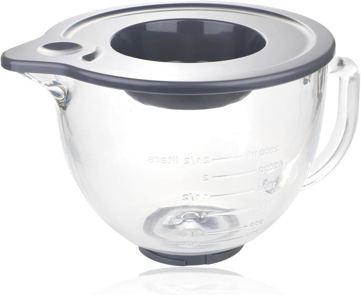 Glazen Mengkom - Mixer Kom Keuken Kom - Bakken en Mixen - Met Afdekdeksel - 4.7 Liter - Transparant — afbeelding 1